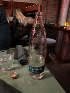 Image of bubble water bottle on a table