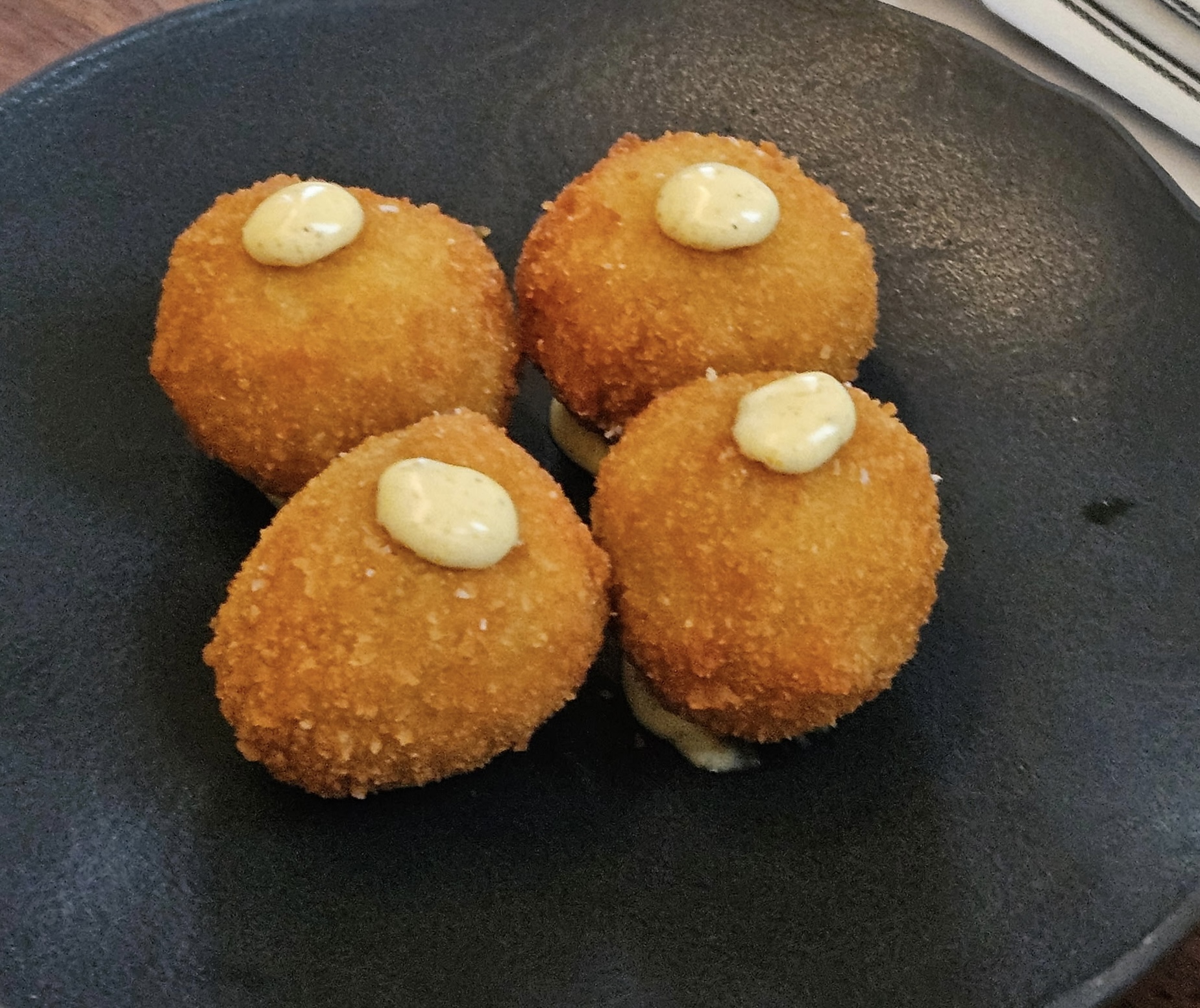 lobster croquets at Bonnie & Clyde Fairport