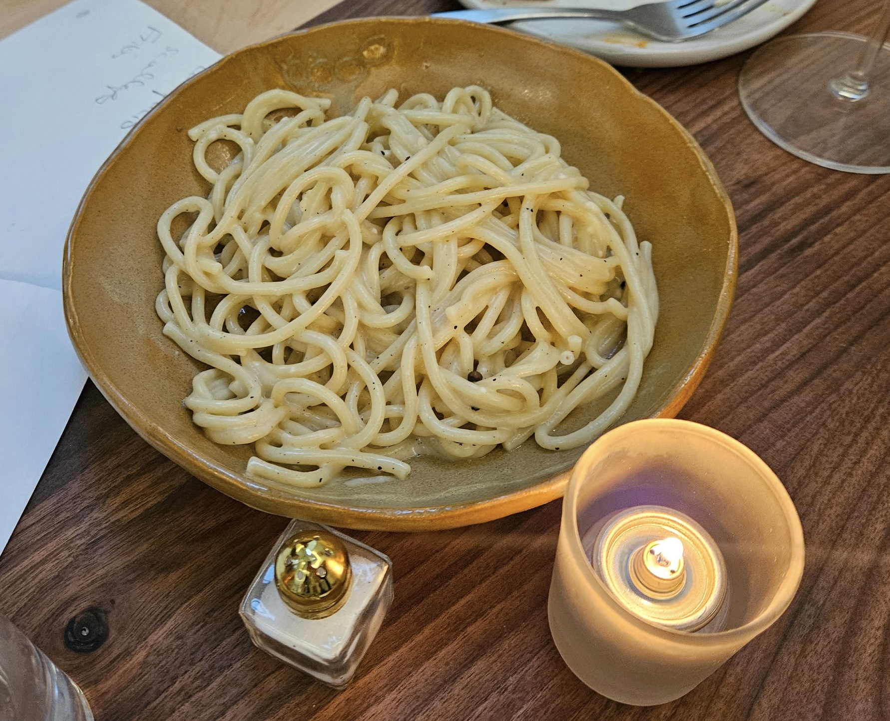 cacio e pepe at Bonnie & Clyde Fairport