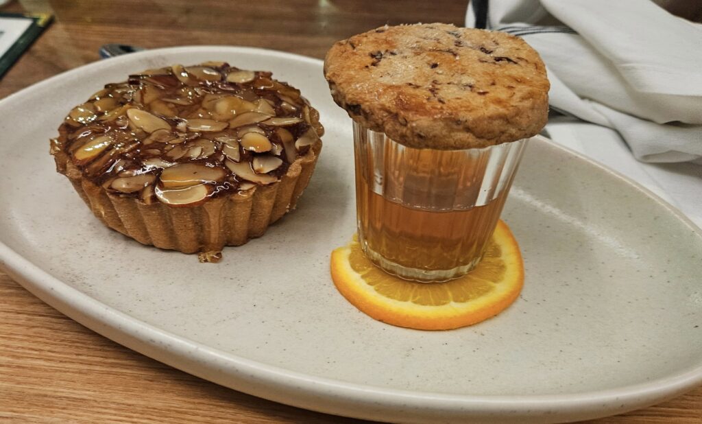 frangipane tart at Bonnie & Clyde Fairport