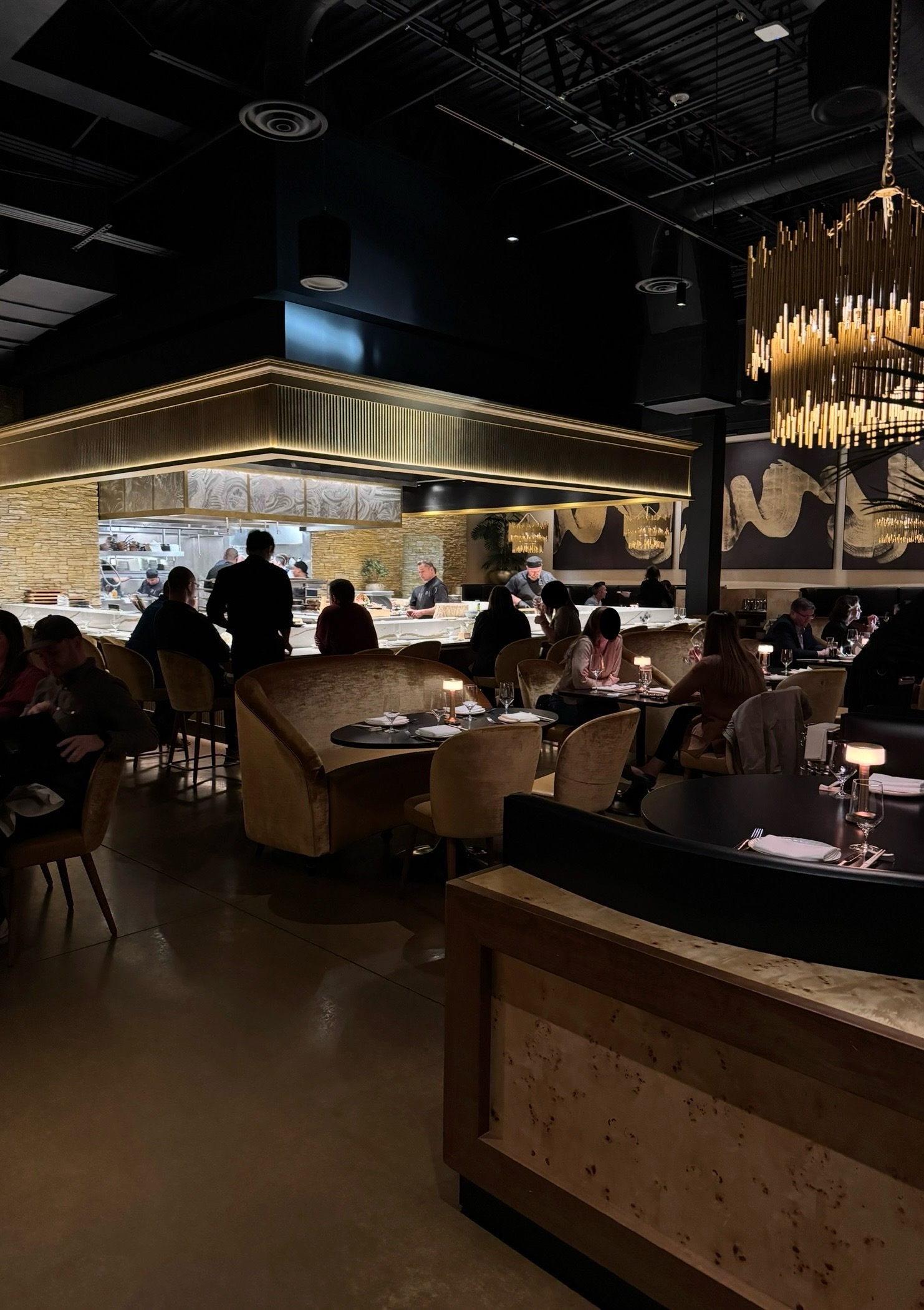 Inside restaurant with bar at Next Door by Wegmans